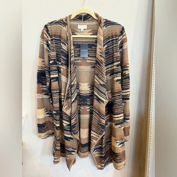 Lucky Brand Striped Brown and Black Cardigan - Picture 1 of 6